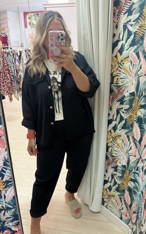 Chaqueta fina botones negro (+colores)