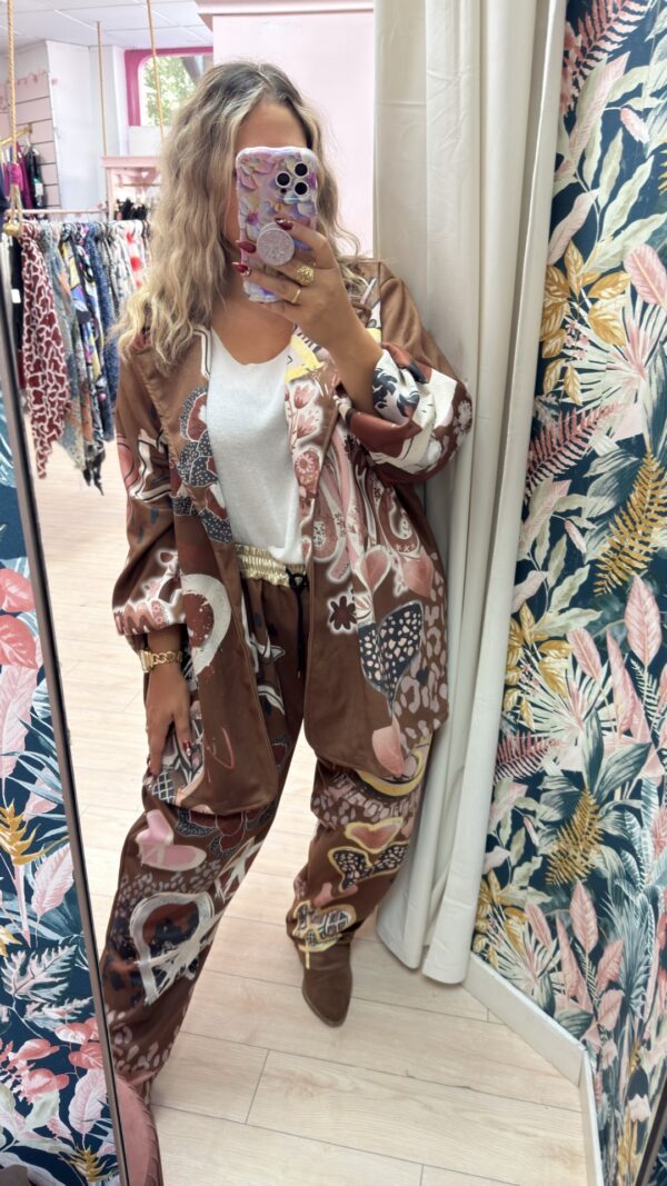 Conjunto ante estampado marron - Imagen 2