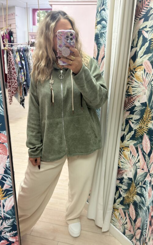Sudadera pana cremallera