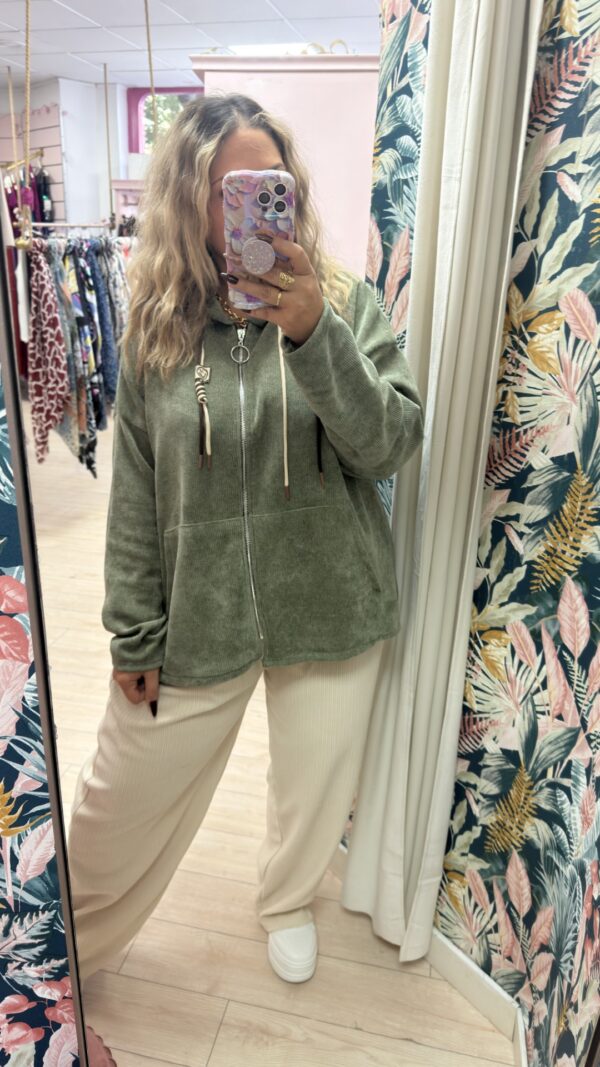Sudadera pana cremallera