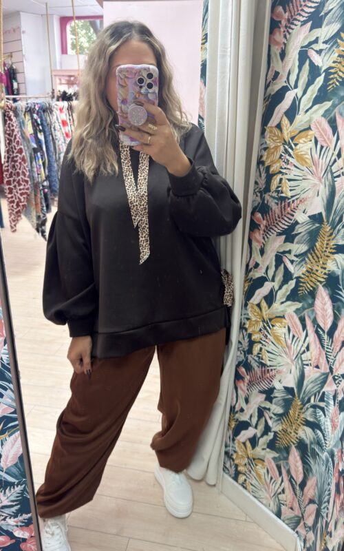 Sudadera lacitos leopardo