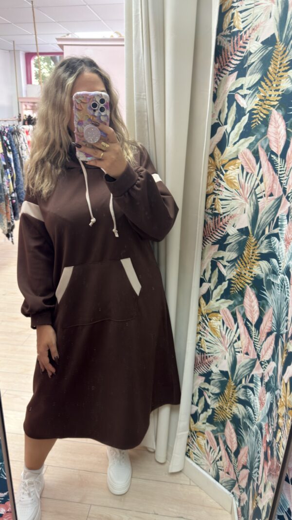 Vestido sudadera marron - Imagen 3