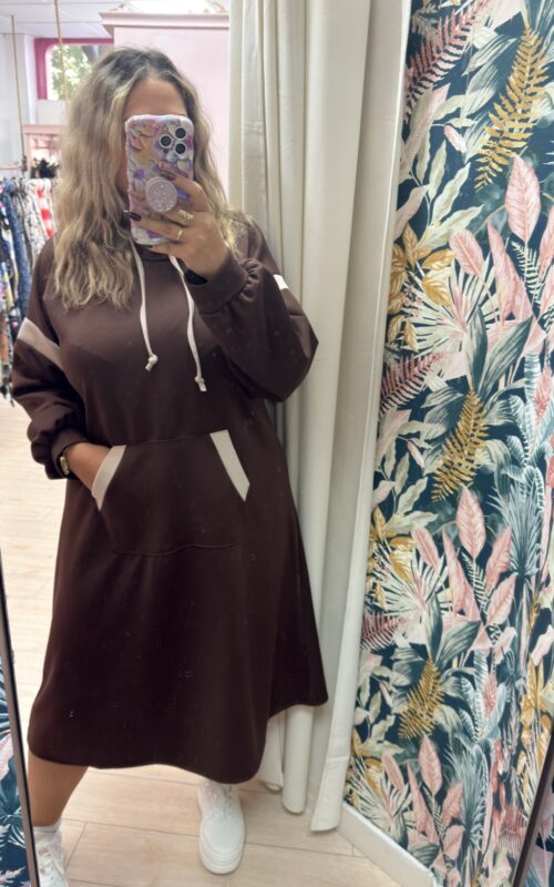 Vestido sudadera marron