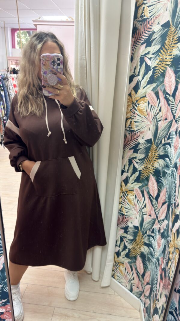 Vestido sudadera marron