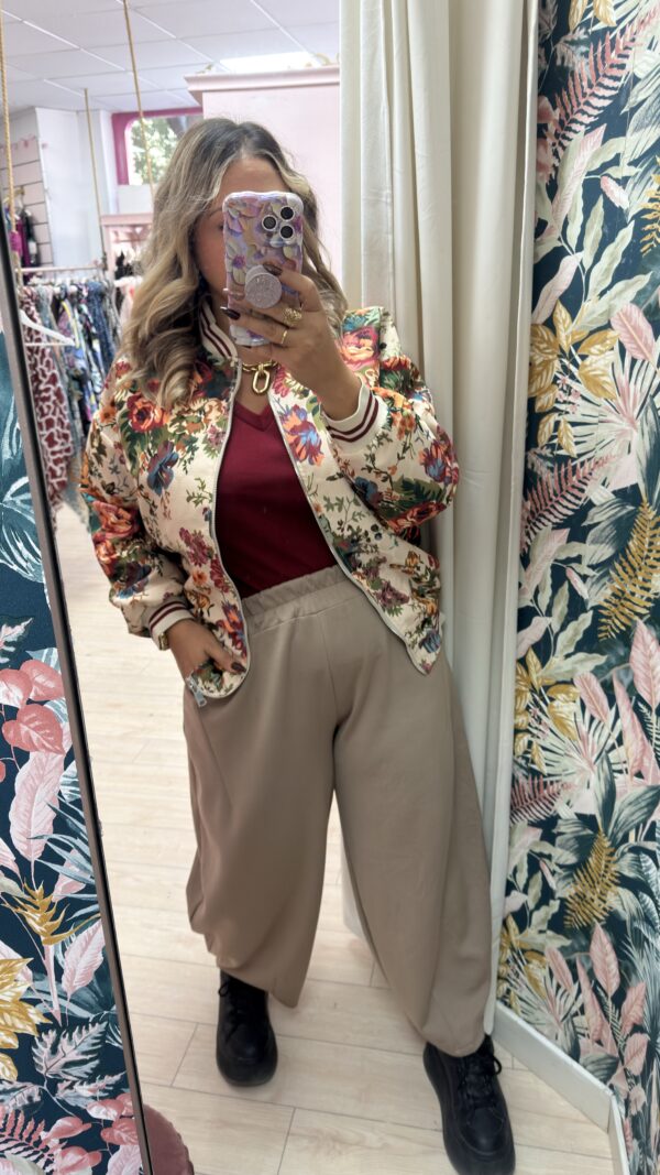 Bomber abullonada flores - Imagen 2