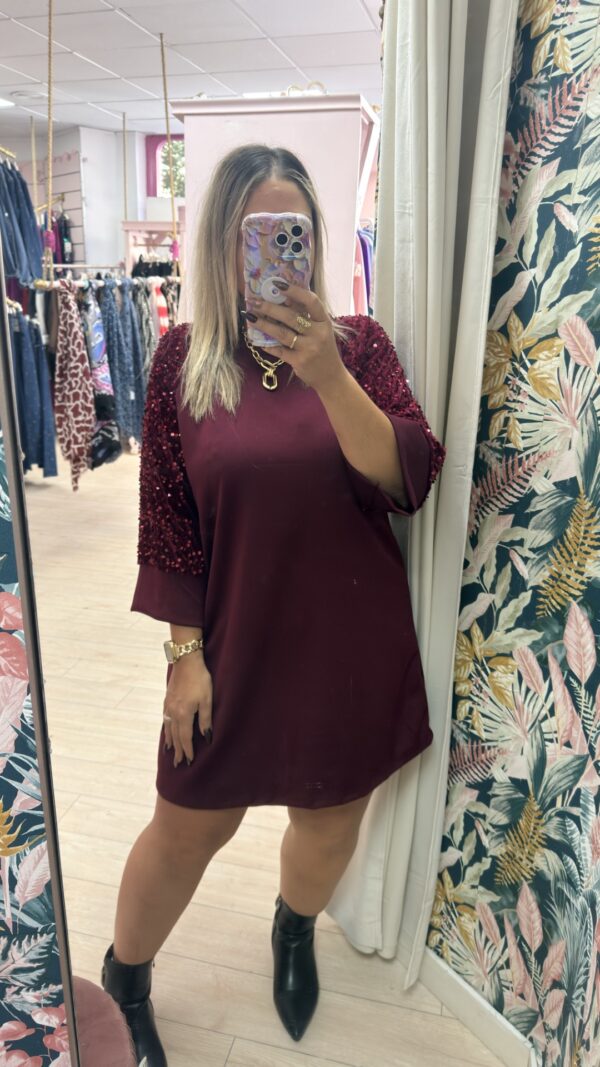 Vestido evase mangas glitter (+colores)