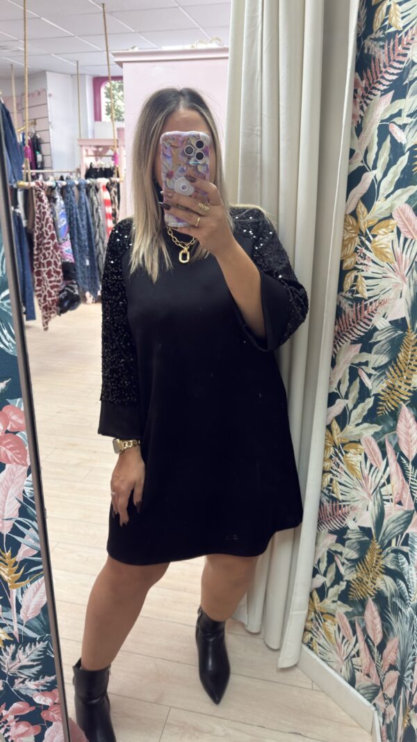 Vestido evase mangas glitter (+colores) - Imagen 4