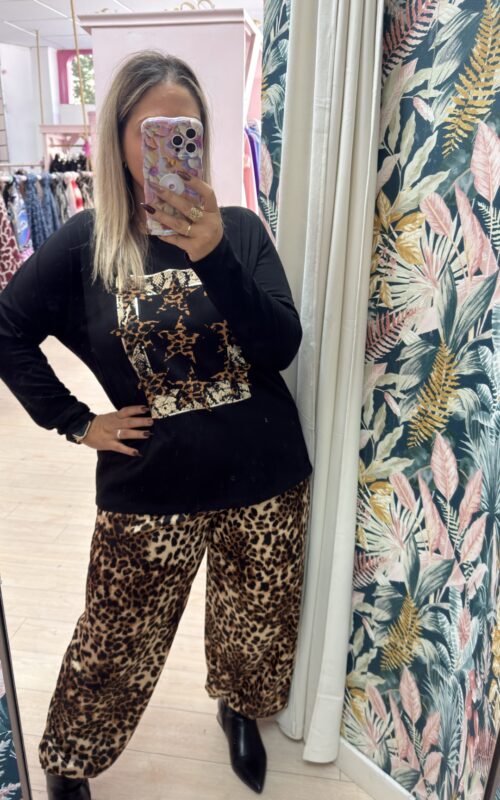 Camiseta estrellas leopardo