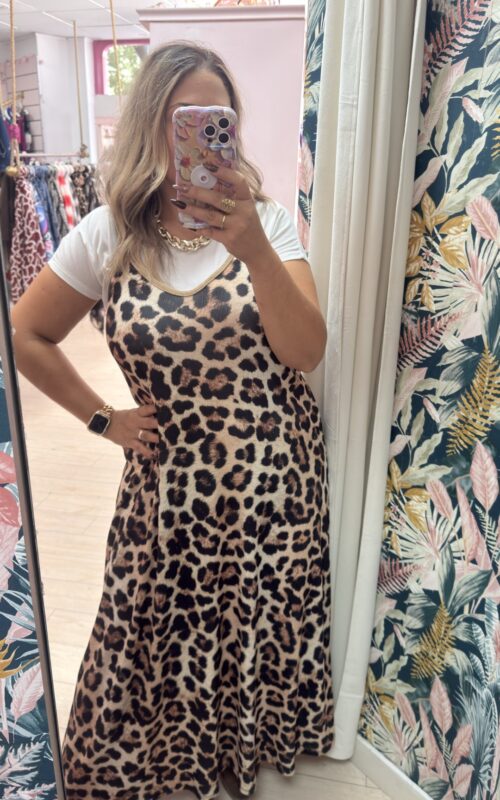 Vestido leopardo elastico
