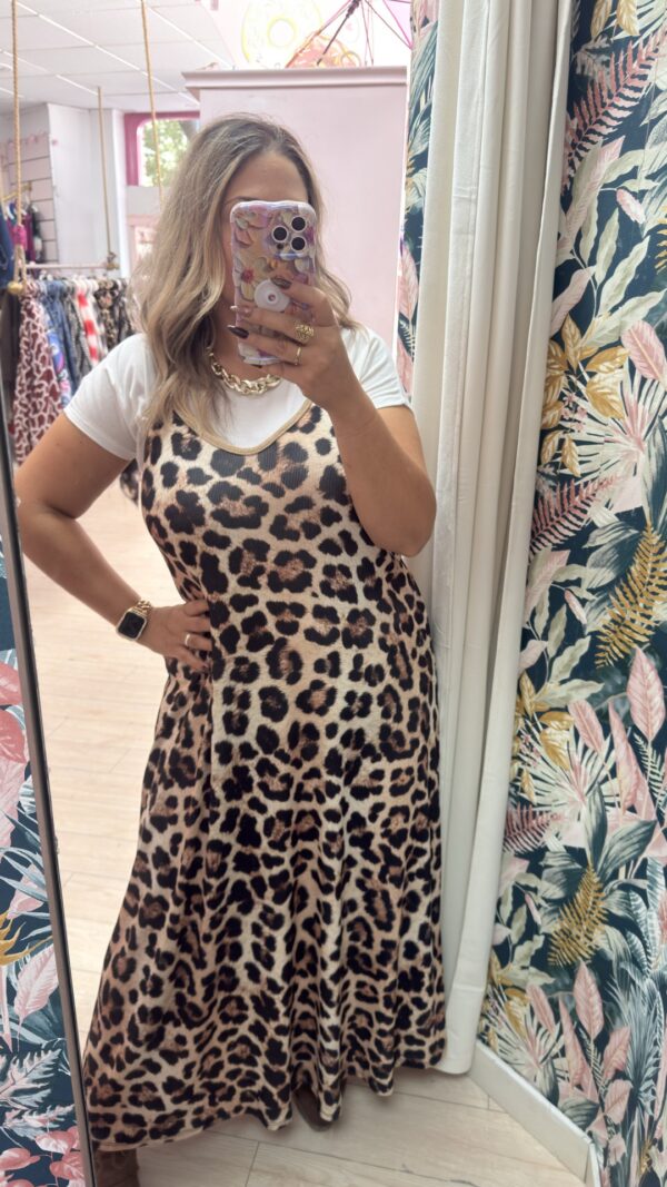 Vestido leopardo elastico