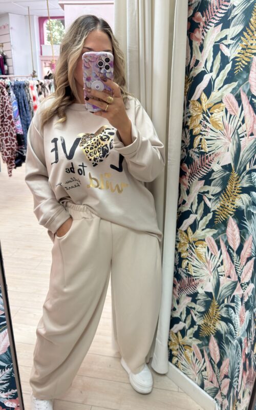 Pantalon bombacho beige