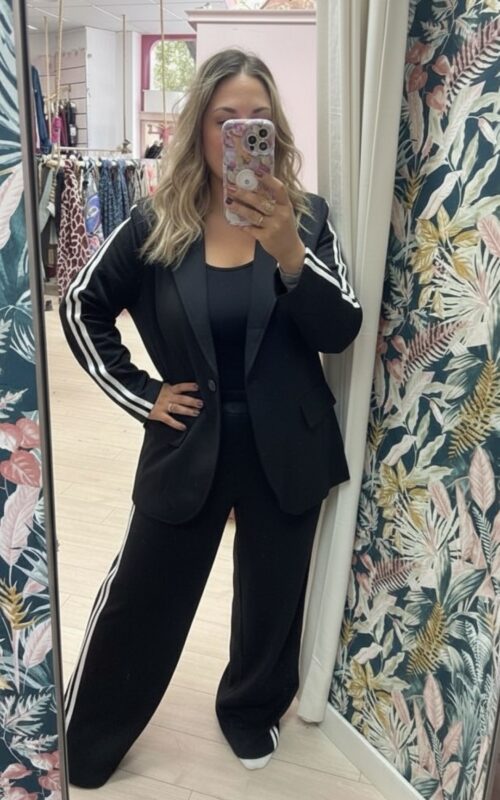 Conjunto traje grande raya negro