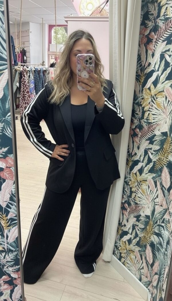 Conjunto traje grande raya negro