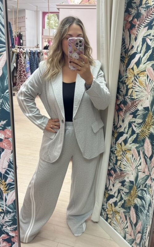 Conjunto traje grande raya gris