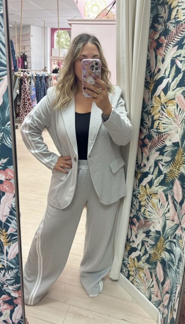 Conjunto traje grande raya gris