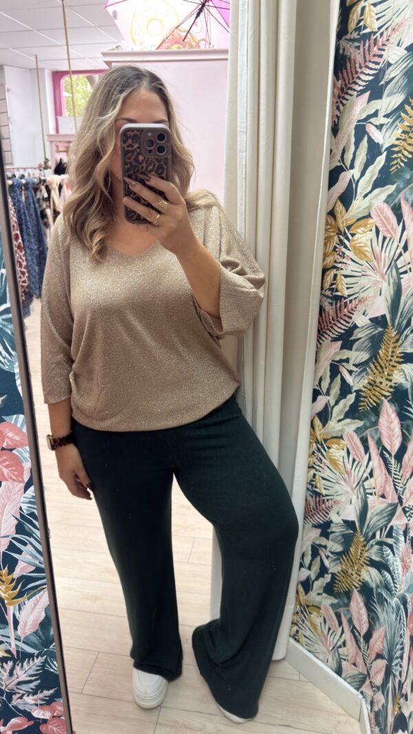 Pantalon lana suave verde - Imagen 3