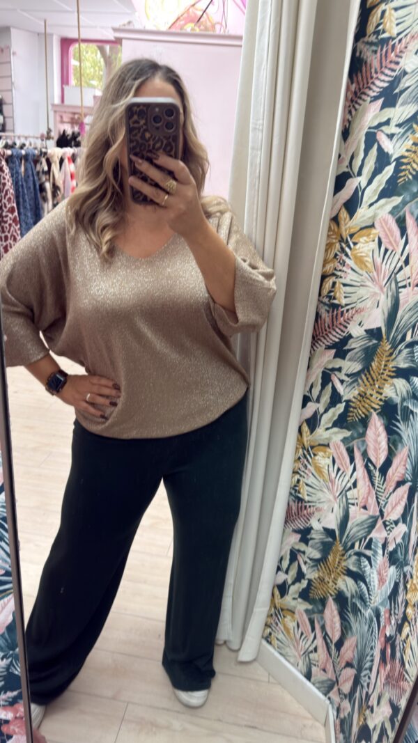 Pantalon lana suave verde - Imagen 4