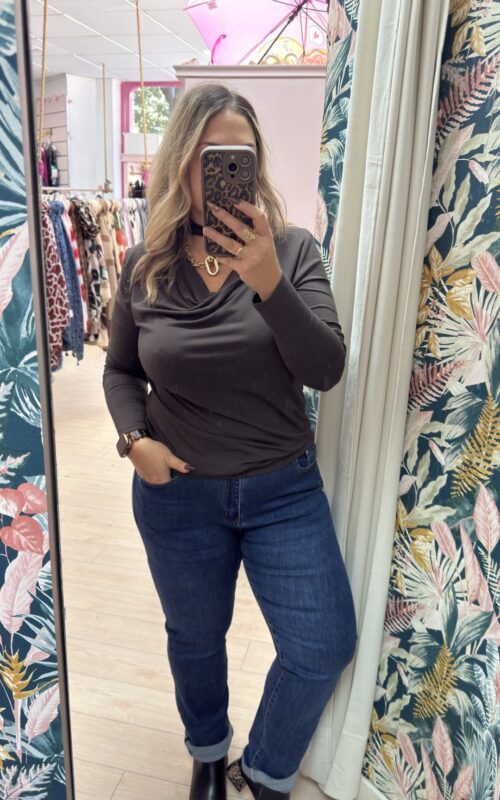 Vaquero pitillo oscuro