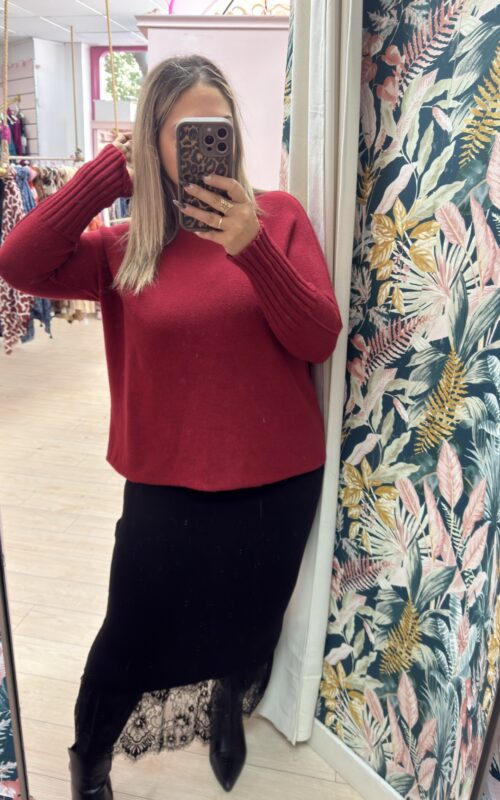 Jersey cuello granate