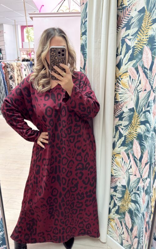 Vestido largo leopardo bolsillos