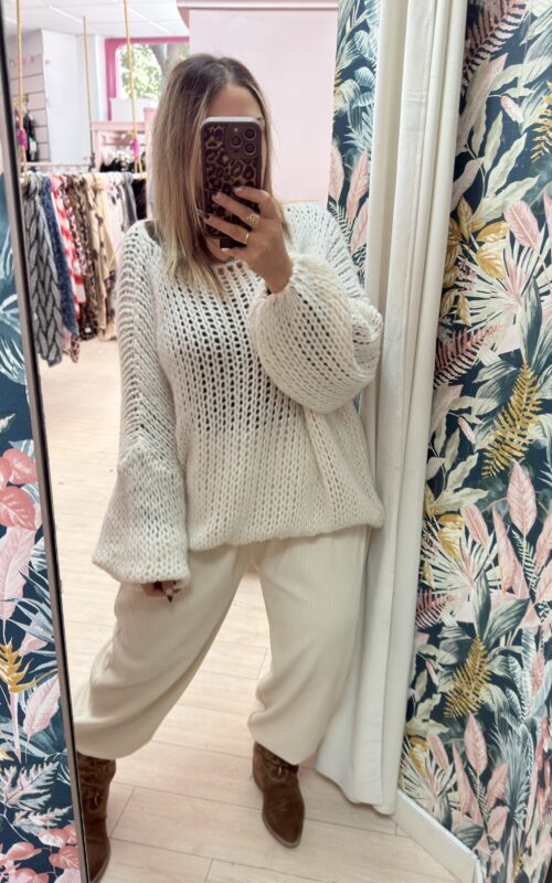 Jersey lana suave beige