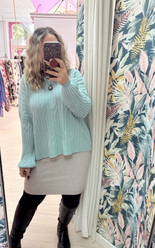 Falda entubada beige