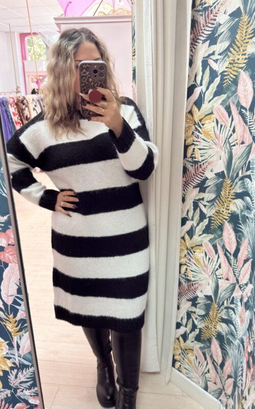 Vestido rayas blanco y negro