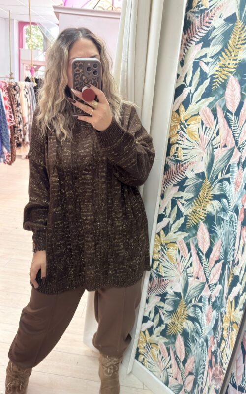 Jersey marron glitter