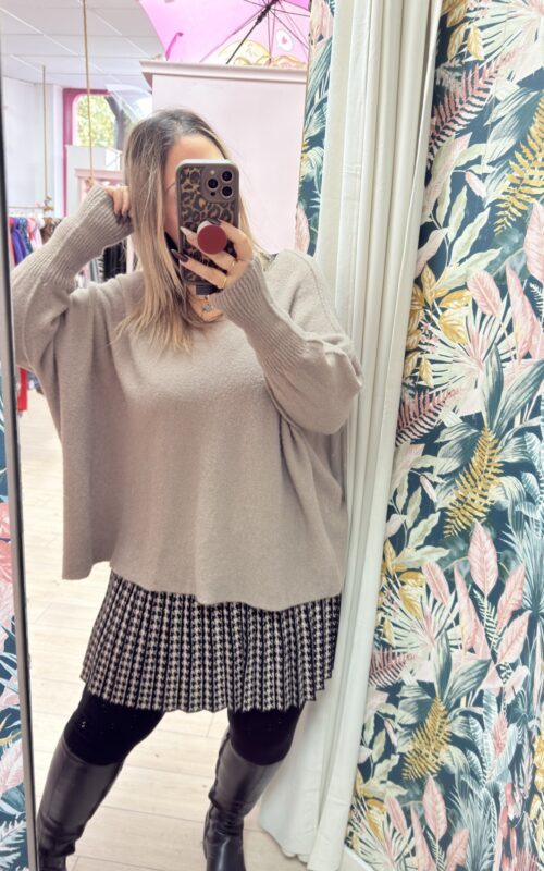 Jersey ancho lana pico taupe