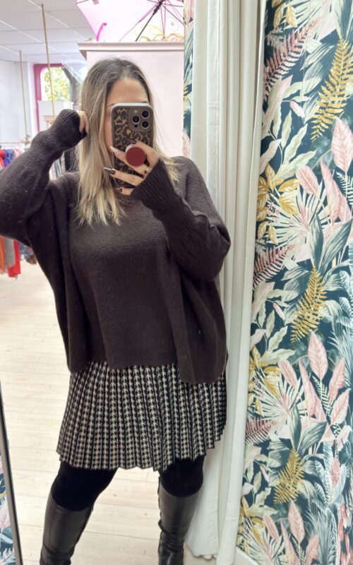 Jersey ancho lana pico chocolate