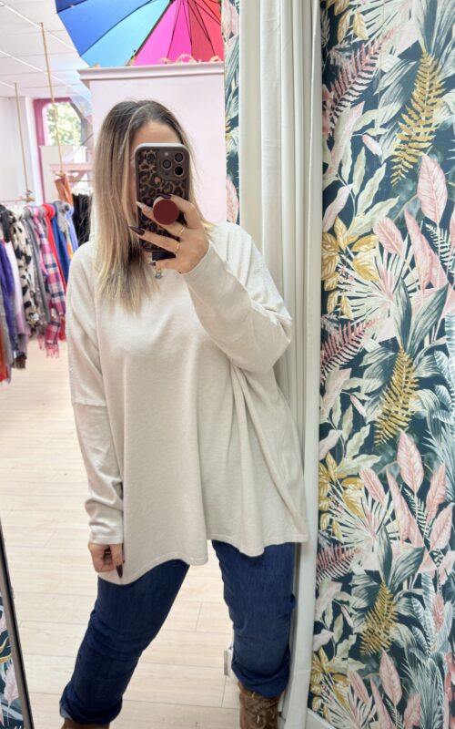 Jersey glitter beige