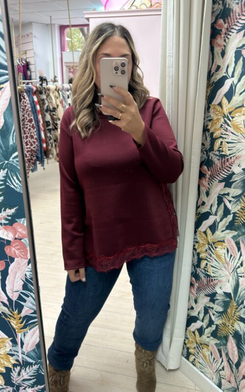 Sudadera encaje abajo