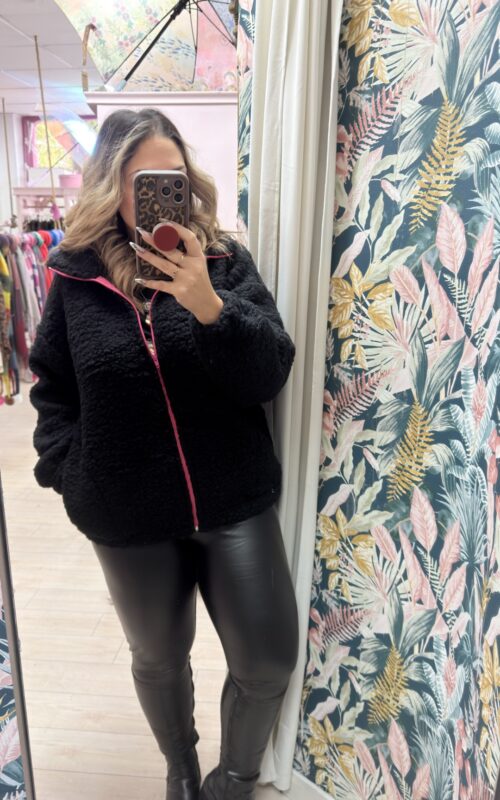 Borrego negro cremallera fluor