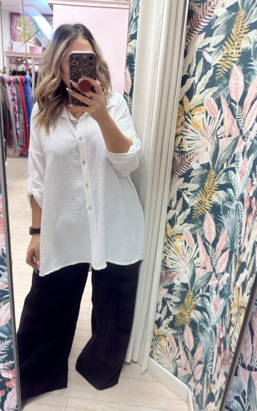 Camisa glitter blanca