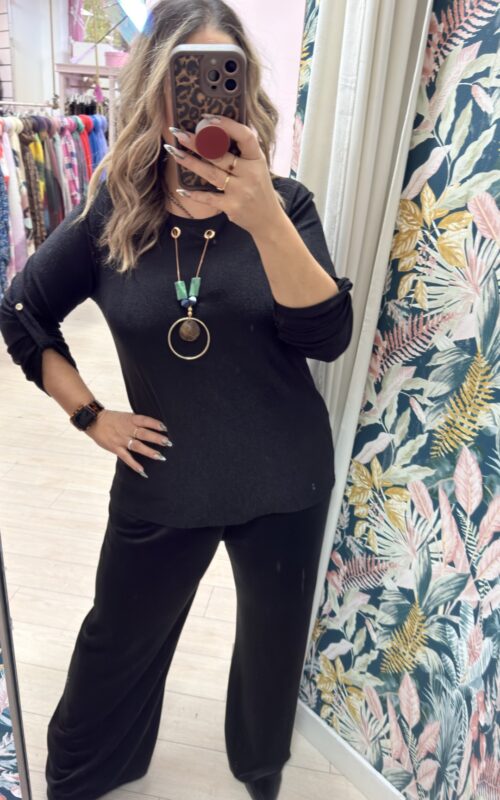 Camiseta glitter negra