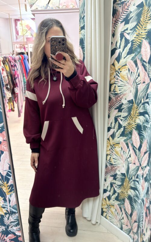 Vestido sudadera bolsillo capucha