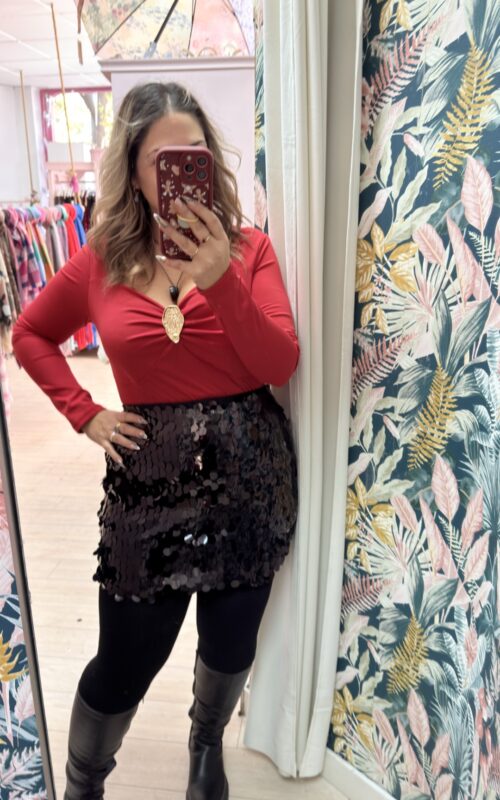 Falda lentejuelas negra