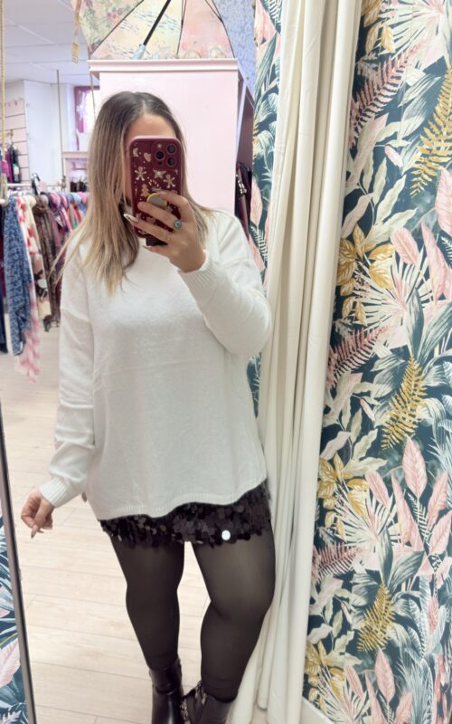 Jersey cuello blanco