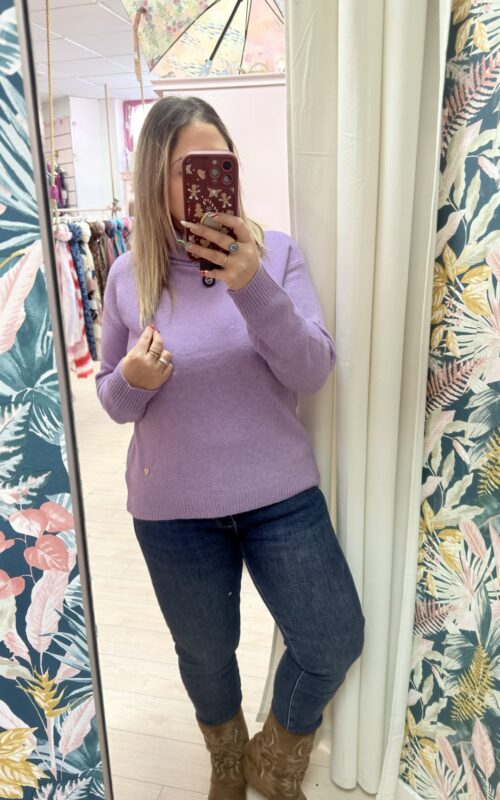 Jersey pastel cuello lila