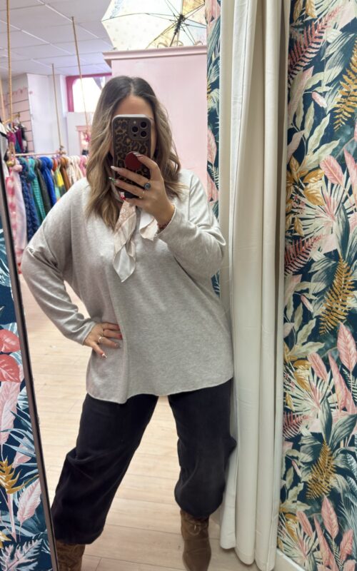 Jersey pañoleta beige