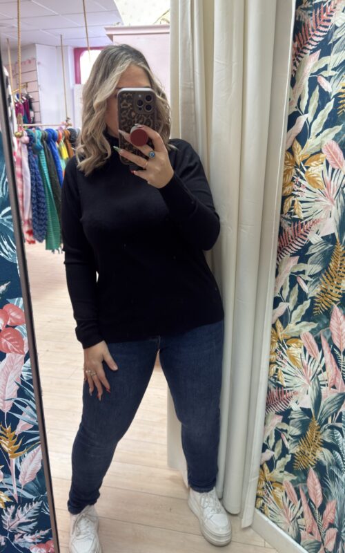 Jersey cuello basico negro