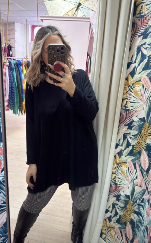 Maxi jersey largo negro
