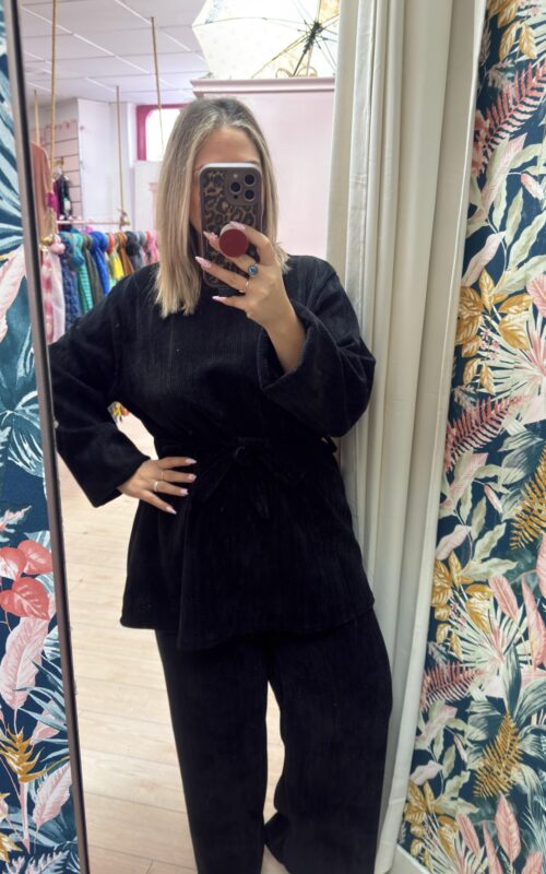 Conjunto chenilla elastico negro