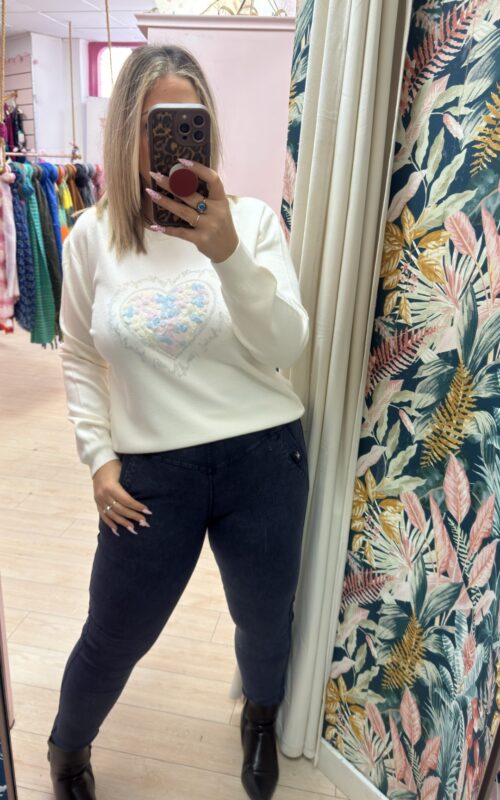 Jersey corazon flores