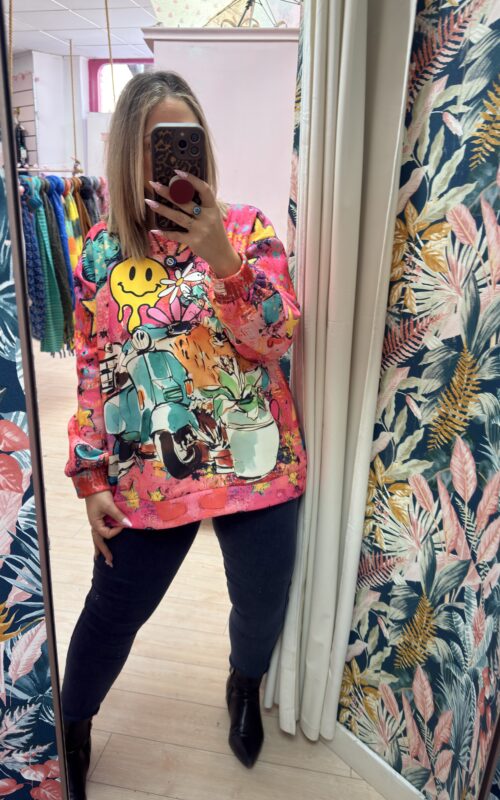 Sudadera fluor vespa