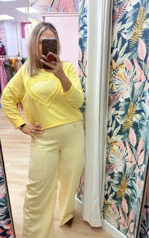 Sudadera Corazon amarillo