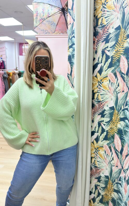 Jersey cremallera suave verde