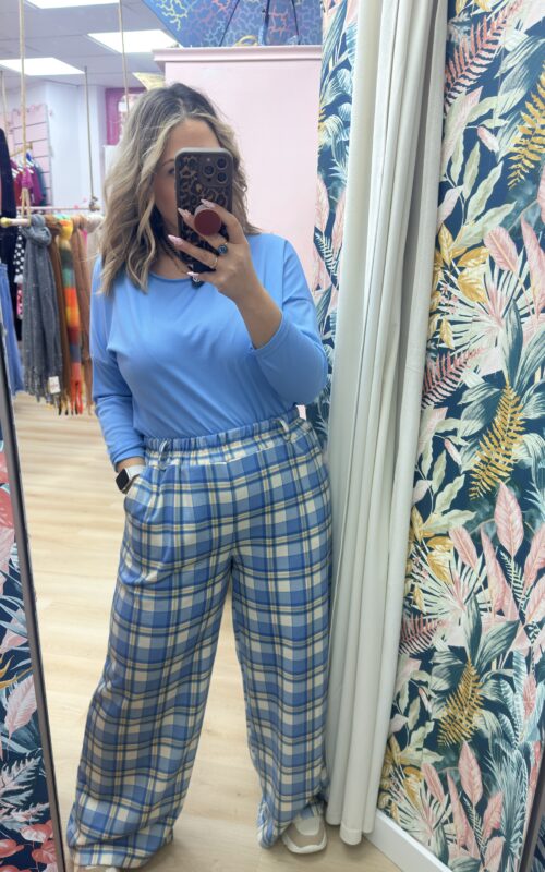 Pantalon grande celeste