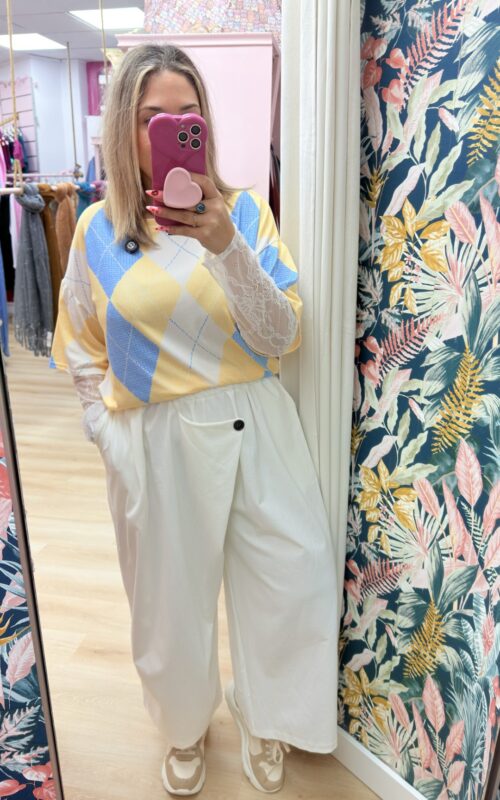 Pantalon super bombacho boton cruzado (+colores)