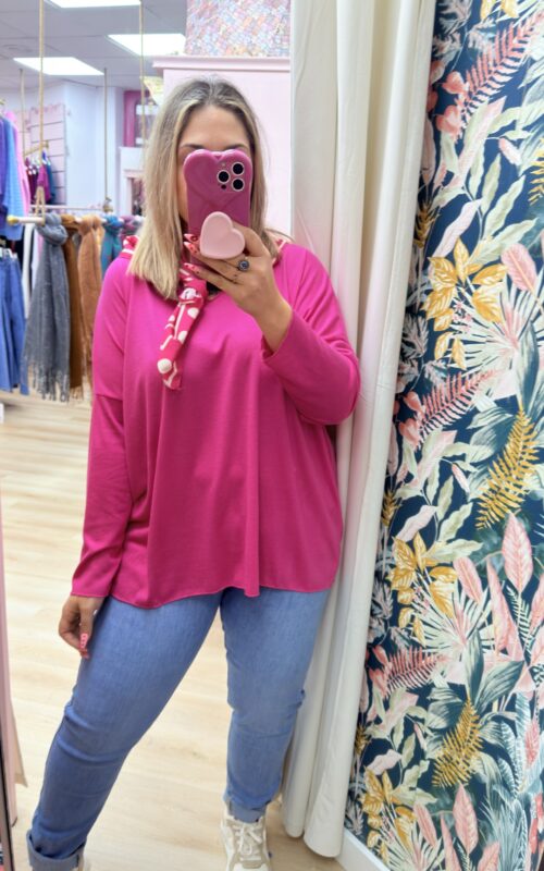 Jersey pañoleta fucsia